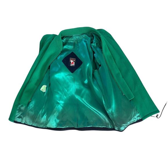 Vintage Authentic MacKintosh Vestcoat Navy Blue Green Button Wool Coat Hooded 14 - Picture 2 of 12